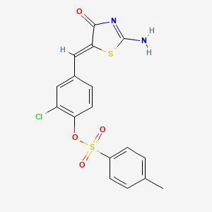 2-chloro-4-[(2-imino-4-oxo-1,3-thiazolidin-5-ylidene)methyl]phenyl 4-methylbenzenesulfonate