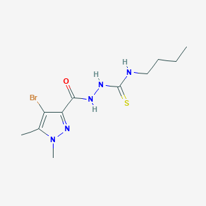 molecular formula C11H18BrN5OS B455071 2-[(4-bromo-1,5-dimethyl-1H-pyrazol-3-yl)carbonyl]-N-butylhydrazinecarbothioamide 