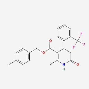 molecular formula C22H20F3NO3 B4550733 4-Methylbenzyl 2-methyl-6-oxo-4-[2-(trifluoromethyl)phenyl]-1,4,5,6-tetrahydropyridine-3-carboxylate 