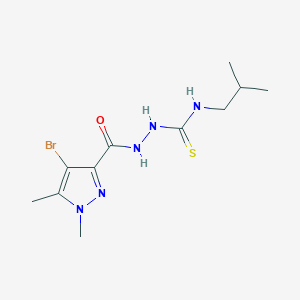 molecular formula C11H18BrN5OS B455074 2-[(4-bromo-1,5-dimethyl-1H-pyrazol-3-yl)carbonyl]-N-isobutylhydrazinecarbothioamide 