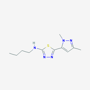 molecular formula C11H17N5S B455076 N-butyl-5-(1,3-dimethyl-1H-pyrazol-5-yl)-1,3,4-thiadiazol-2-amine 