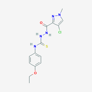 molecular formula C14H16ClN5O2S B455079 2-[(4-chloro-1-methyl-1H-pyrazol-3-yl)carbonyl]-N-(4-ethoxyphenyl)hydrazinecarbothioamide 