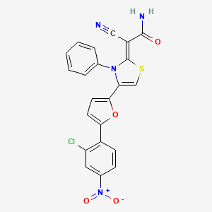 2-[4-[5-(2-chloro-4-nitrophenyl)-2-furyl]-3-phenyl-1,3-thiazol-2(3H)-ylidene]-2-cyanoacetamide