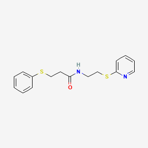 molecular formula C16H18N2OS2 B4550809 3-phenylsulfanyl-N-(2-pyridin-2-ylsulfanylethyl)propanamide 