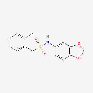 molecular formula C15H15NO4S B4550829 N-(2H-1,3-BENZODIOXOL-5-YL)-1-(2-METHYLPHENYL)METHANESULFONAMIDE 