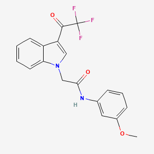 molecular formula C19H15F3N2O3 B4550854 N-(3-METHOXYPHENYL)-2-[3-(2,2,2-TRIFLUOROACETYL)-1H-INDOL-1-YL]ACETAMIDE 