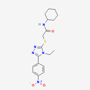 N-cyclohexyl-2-{[4-ethyl-5-(4-nitrophenyl)-4H-1,2,4-triazol-3-yl]sulfanyl}acetamide