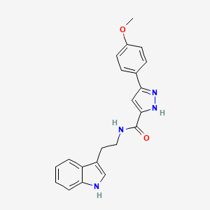 molecular formula C21H20N4O2 B4550870 N-[2-(1H-indol-3-yl)ethyl]-3-(4-methoxyphenyl)-1H-pyrazole-5-carboxamide 