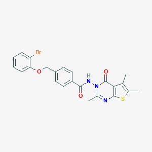 4-[(2-bromophenoxy)methyl]-N-(2,5,6-trimethyl-4-oxothieno[2,3-d]pyrimidin-3(4H)-yl)benzamide