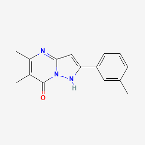 molecular formula C15H15N3O B4550923 5,6-dimethyl-2-(3-methylphenyl)-1H-pyrazolo[1,5-a]pyrimidin-7-one 