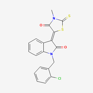 (3Z)-1-(2-chlorobenzyl)-3-(3-methyl-4-oxo-2-thioxo-1,3-thiazolidin-5-ylidene)-1,3-dihydro-2H-indol-2-one