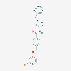 molecular formula C24H19BrFN3O2 B455094 4-[(3-bromophenoxy)methyl]-N-[1-(2-fluorobenzyl)-1H-pyrazol-3-yl]benzamide 