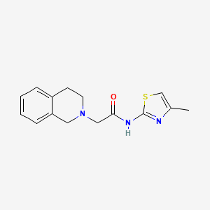 molecular formula C15H17N3OS B4550941 2-(3,4-dihydroisoquinolin-2(1H)-yl)-N-(4-methyl-1,3-thiazol-2-yl)acetamide 