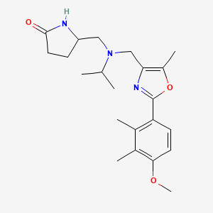 molecular formula C22H31N3O3 B4550946 5-[(isopropyl{[2-(4-methoxy-2,3-dimethylphenyl)-5-methyl-1,3-oxazol-4-yl]methyl}amino)methyl]-2-pyrrolidinone 