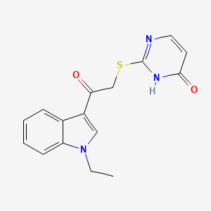 2-{[2-(1-ethyl-1H-indol-3-yl)-2-oxoethyl]thio}-4(1H)-pyrimidinone