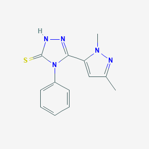 molecular formula C13H13N5S B455098 5-(1,3-dimethyl-1H-pyrazol-5-yl)-4-phenyl-4H-1,2,4-triazole-3-thiol 
