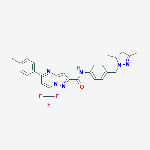 5-(3,4-dimethylphenyl)-N-{4-[(3,5-dimethyl-1H-pyrazol-1-yl)methyl]phenyl}-7-(trifluoromethyl)pyrazolo[1,5-a]pyrimidine-2-carboxamide