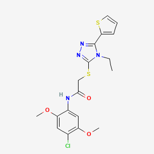 N-(4-CHLORO-2,5-DIMETHOXYPHENYL)-2-{[4-ETHYL-5-(2-THIENYL)-4H-1,2,4-TRIAZOL-3-YL]SULFANYL}ACETAMIDE