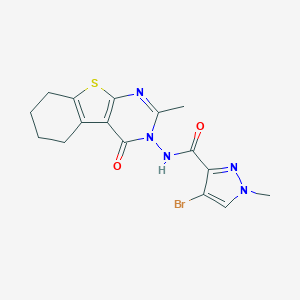 4-bromo-1-methyl-N-(2-methyl-4-oxo-5,6,7,8-tetrahydro[1]benzothieno[2,3-d]pyrimidin-3(4H)-yl)-1H-pyrazole-3-carboxamide