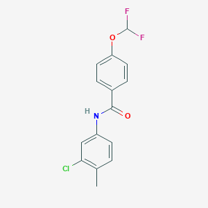 molecular formula C15H12ClF2NO2 B455105 N-(3-chloro-4-methylphenyl)-4-(difluoromethoxy)benzamide 