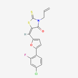 3-allyl-5-{[5-(4-chloro-2-fluorophenyl)-2-furyl]methylene}-2-thioxo-1,3-thiazolidin-4-one