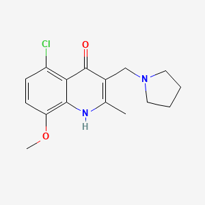 molecular formula C16H19ClN2O2 B4551068 5-chloro-8-methoxy-2-methyl-3-(1-pyrrolidinylmethyl)-4-quinolinol 