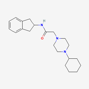 molecular formula C21H31N3O B4551075 2-(4-cyclohexylpiperazin-1-yl)-N-(2,3-dihydro-1H-inden-2-yl)acetamide 