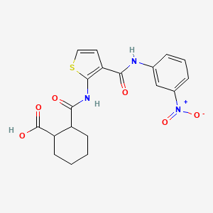 2-({3-[(3-Nitrophenyl)carbamoyl]thiophen-2-yl}carbamoyl)cyclohexanecarboxylic acid