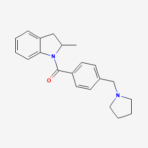 molecular formula C21H24N2O B4551113 2-methyl-1-[4-(1-pyrrolidinylmethyl)benzoyl]indoline 