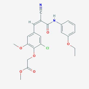 molecular formula C22H21ClN2O6 B4551142 methyl (2-chloro-4-{(1Z)-2-cyano-3-[(3-ethoxyphenyl)amino]-3-oxoprop-1-en-1-yl}-6-methoxyphenoxy)acetate CAS No. 5903-71-9