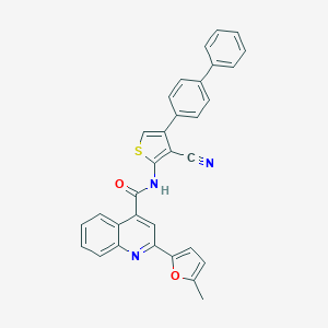 N-(4-{[1,1'-BIPHENYL]-4-YL}-3-CYANOTHIOPHEN-2-YL)-2-(5-METHYLFURAN-2-YL)QUINOLINE-4-CARBOXAMIDE