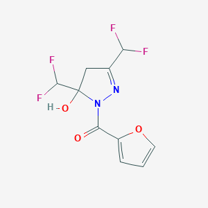 molecular formula C10H8F4N2O3 B455117 3,5-bis(difluoromethyl)-1-(2-furoyl)-4,5-dihydro-1H-pyrazol-5-ol 