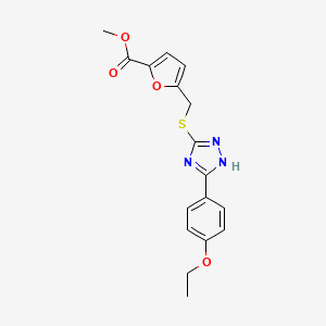 molecular formula C17H17N3O4S B4551175 methyl 5-({[5-(4-ethoxyphenyl)-4H-1,2,4-triazol-3-yl]thio}methyl)-2-furoate 