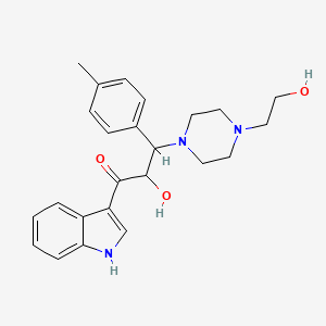 2-hydroxy-3-[4-(2-hydroxyethyl)piperazin-1-yl]-1-(1H-indol-3-yl)-3-(4-methylphenyl)propan-1-one