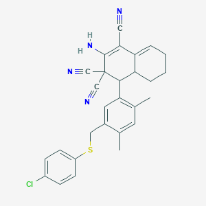 2-amino-4-(5-{[(4-chlorophenyl)sulfanyl]methyl}-2,4-dimethylphenyl)-4a,5,6,7-tetrahydro-1,3,3(4H)-naphthalenetricarbonitrile