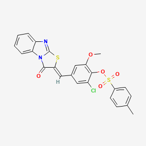 2-chloro-6-methoxy-4-[(Z)-(3-oxo[1,3]thiazolo[3,2-a]benzimidazol-2(3H)-ylidene)methyl]phenyl 4-methylbenzenesulfonate