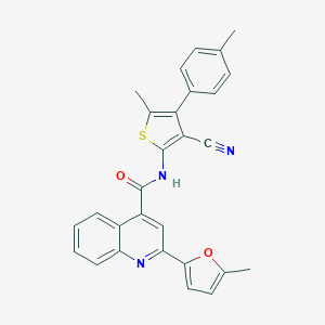 N-[3-cyano-5-methyl-4-(4-methylphenyl)thiophen-2-yl]-2-(5-methylfuran-2-yl)quinoline-4-carboxamide