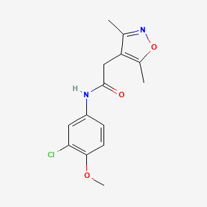 molecular formula C14H15ClN2O3 B4551256 N-(3-chloro-4-methoxyphenyl)-2-(3,5-dimethyl-1,2-oxazol-4-yl)acetamide 