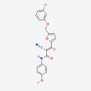 molecular formula C22H17ClN2O4 B4551270 3-{5-[(3-chlorophenoxy)methyl]-2-furyl}-2-cyano-N-(4-methoxyphenyl)acrylamide 