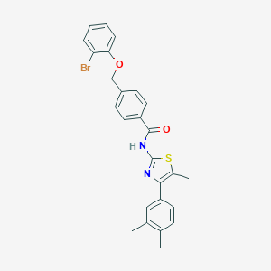 4-[(2-bromophenoxy)methyl]-N-[4-(3,4-dimethylphenyl)-5-methyl-1,3-thiazol-2-yl]benzamide