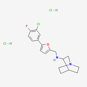 molecular formula C18H22Cl3FN2O B4551286 N-{[5-(3-chloro-4-fluorophenyl)-2-furyl]methyl}quinuclidin-3-amine dihydrochloride 