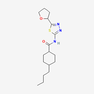 molecular formula C17H27N3O2S B4551293 4-butyl-N-[5-(tetrahydro-2-furanyl)-1,3,4-thiadiazol-2-yl]cyclohexanecarboxamide 