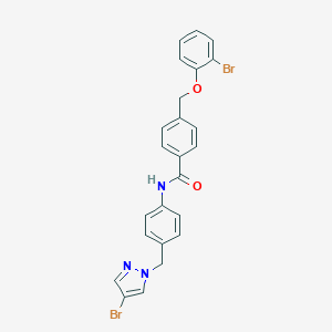 4-[(2-bromophenoxy)methyl]-N-{4-[(4-bromo-1H-pyrazol-1-yl)methyl]phenyl}benzamide