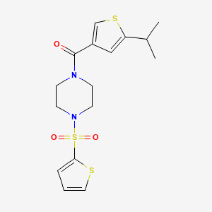 molecular formula C16H20N2O3S3 B4551311 1-[(5-isopropyl-3-thienyl)carbonyl]-4-(2-thienylsulfonyl)piperazine 