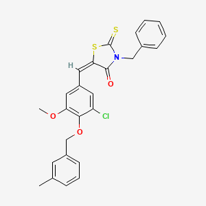 (5E)-3-benzyl-5-{3-chloro-5-methoxy-4-[(3-methylbenzyl)oxy]benzylidene}-2-thioxo-1,3-thiazolidin-4-one