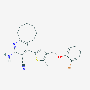 2-Amino-4-[4-[(2-bromophenoxy)methyl]-5-methylthiophen-2-yl]-5,6,7,8,9,10-hexahydrocycloocta[b]pyridine-3-carbonitrile