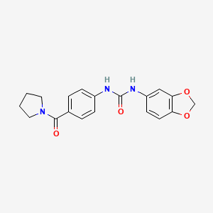 molecular formula C19H19N3O4 B4551344 N-(1,3-BENZODIOXOL-5-YL)-N'-[4-(1-PYRROLIDINYLCARBONYL)PHENYL]UREA 