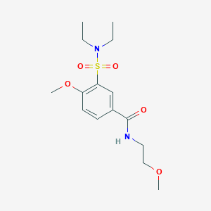 molecular formula C15H24N2O5S B4551355 3-(diethylsulfamoyl)-4-methoxy-N-(2-methoxyethyl)benzamide 