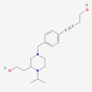 4-(4-{[3-(2-hydroxyethyl)-4-isopropyl-1-piperazinyl]methyl}phenyl)-3-butyn-1-ol