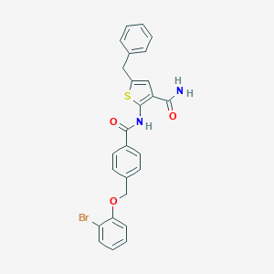 5-Benzyl-2-({4-[(2-bromophenoxy)methyl]benzoyl}amino)-3-thiophenecarboxamide